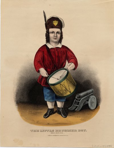 Den lille trommeslagergutten: rub-a-dub-dub, pub. av Currier & Ives, ca. 1860 av American School