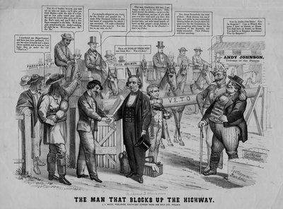 Mannen som blokkerer motorveien, utgitt av J.L. Magee, Philadelphia, ca. 1866 av American School