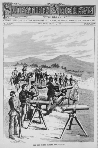 Den nye modellen Gatling Gun, fra Scientific American, 14. juni 1879 av American School