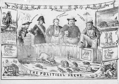 Den politiske arena, muligens publisert i Cincinnati, ca. 1861 av American School
