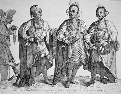 Tre amerikanske Cherokee Chiefs av American School