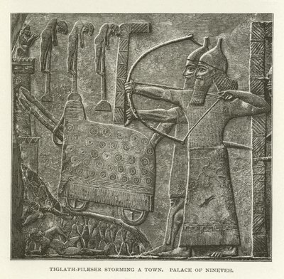 Tiglath-Pileser stormer en by, Palace of Nineveh av American School