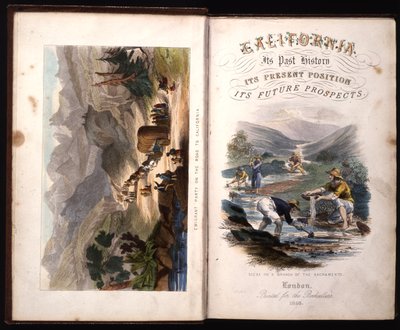 Tittelsiden til California, dens tidligere historie, dens nåværende posisjon, dens fremtidsutsikter av G.A. Fleming, 1850 av American School