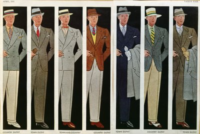 Town and Country Outfits, fra Vanity Fair, april 1931 av American School