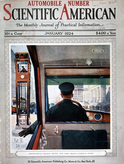 Trafikklystårn og trafikkkontroll i New York - i "" Scientific American", januar 1924 av American School