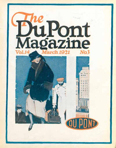 Reisende, forsiden av DuPont Magazine, mars 1921 av American School