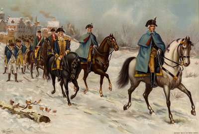 US Army, øverstkommanderende, stabsoffiser, oberst og privat første kontinentale Rhode Island-infanteri av American School