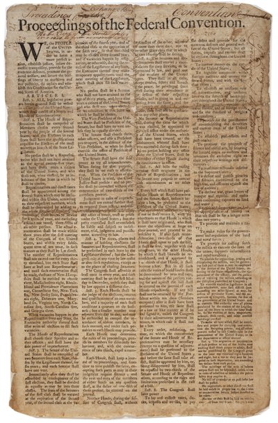 USAs grunnlov, ca. 10. september 1787 (se også GLC 696084) av American School