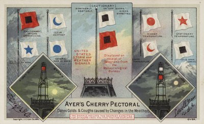 Storm- og værsignaler fra USA (chromolitho) av American School