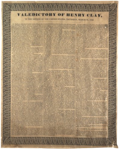 Valedictory of Henry Clay, i Senatet i USA, 31. mars 1842 av American School