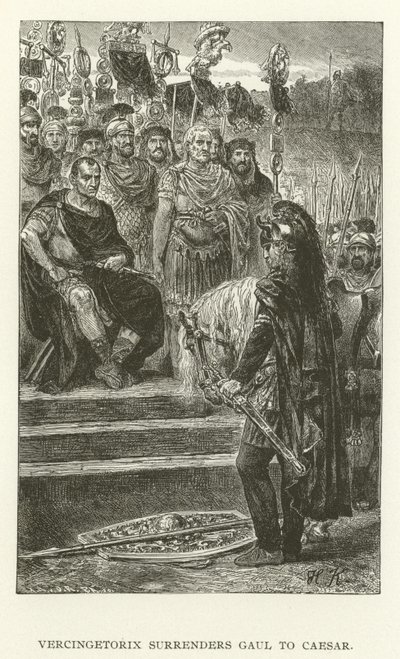 Vercingetorix overgir Gallia til Cæsar av American School