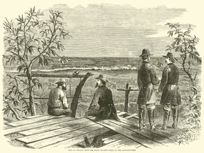 Utsikt over Atlanta fra signalstasjonen nord for Chattahoochee, juli 1864 av American School