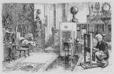 Utsikt over Geromes atelier (litho) av American School