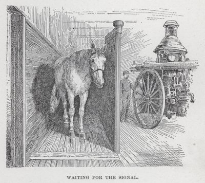 Venter på signalet (litho) av American School
