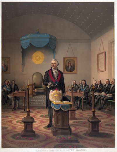 Washington som Mason Master, pub. 1870 av American School