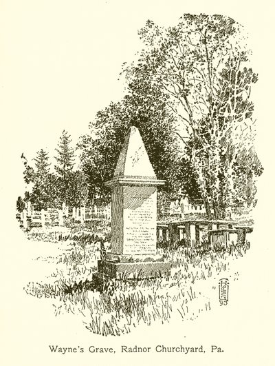 Waynes Grave, Radnor Churchyard, Pa av American School