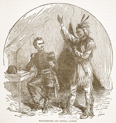 Weathersford og general Jackson, fra en bokpub. 1896 av American School