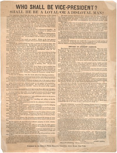Hvem skal være visepresident? George Pendleton vs. Andrew Johnson (valg i 1864), 1864 av American School
