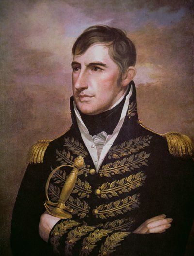 William Henry Harrison (1773-1841) (litho-farge) av American School