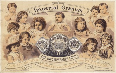 Små barn annonserer for Imperial Granum av American School