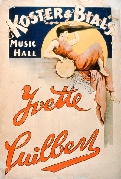 Yvette Guilbert (ca. 1869-1944) ved Koster and Bials Music Hall, New York av American School