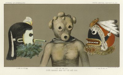 Zuni-masker og Ko-Ye-Me-Shi av American School