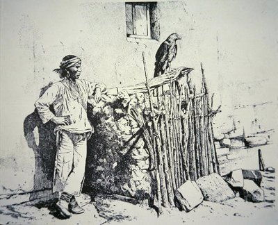 Zuni-stammemann med et ørnebur av American School