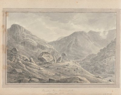 Utsikt i England, Skottland og Wales: Bowdar Stone Borrowdale, 30. august 1802 av Amos Green