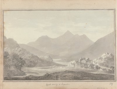 Utsikt i England, Skottland og Wales: Capel Cerrig og Snowdon av Amos Green