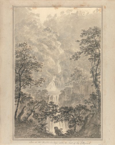 Utsikt i England, Skottland og Wales: Inn at the Devil's Bridge, med Mynachs fall av Amos Green