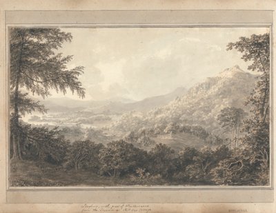 Utsikt i England, Skottland og Wales: Loughrig med en del av Windemere fra terrassen på Hill Top Cottage av Amos Green
