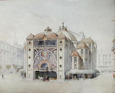 Design for et ideelt teater (akvarell på papir) av Anatole de Baudot