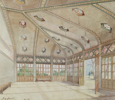 Lycee Victor Hugo, Paris, 1894 (wc på papir) av Anatole de Baudot