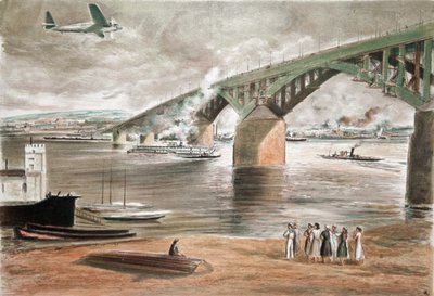Broen i Gorky, 1937. av Anatoly Andreyevich Suvorov