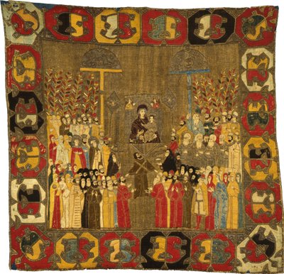 Palmesøndagsprosesjon i Moskva 8. april 1498. Zoe Palaiologina med døtre etterlatt, Ivan III, Elena av Wallachia, D, 1498 av Ancient Russian Art