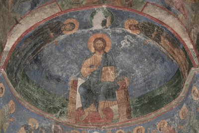 Kristus tronet verdens frelser, 1100-tallet av Ancient Russian frescos