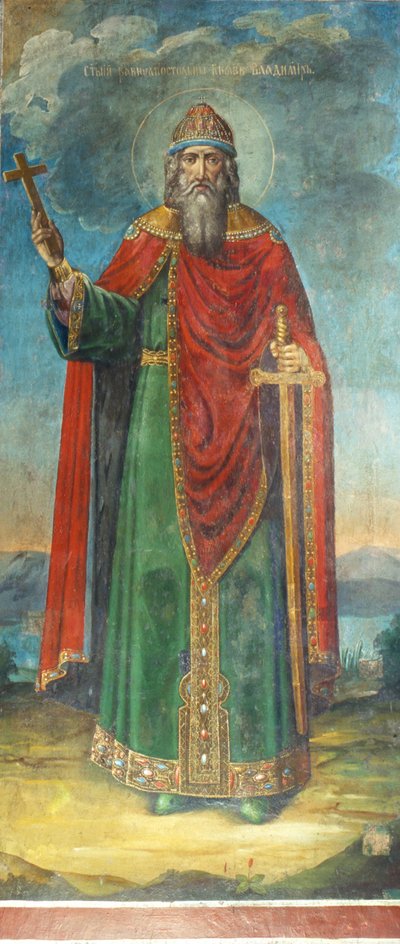 Storhertug Vladimir Svyatoslavich av Ancient Russian frescos