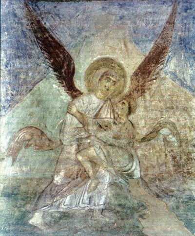 Jakob og engelen av Ancient Russian frescos
