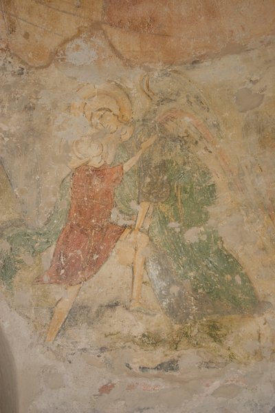 Jakob og engelen, 1100-tallet av Ancient Russian frescos