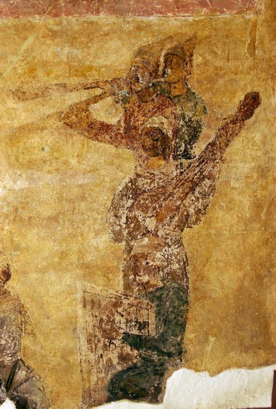Musikere og akrobater detaljer av Ancient Russian frescos