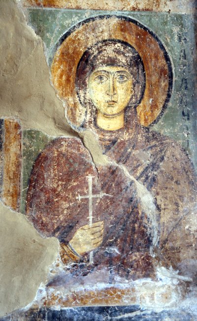 Den hellige Natalia av Ancient Russian frescos