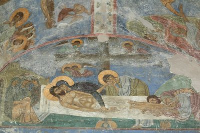 Kristi gravlegging, 1100-tallet av Ancient Russian frescos