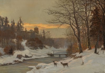 Vintert bekkelandskap av Anders Andersen Lundby