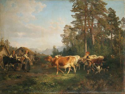 Landskap med kyr av Anders Askevold