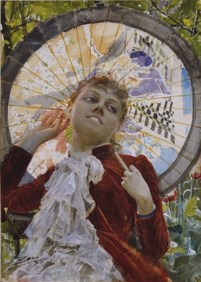 Luftslott, 1885 (wc) av Anders Leonard Zorn