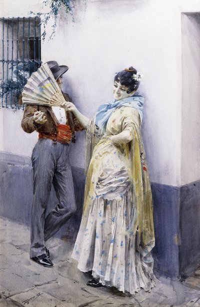 Flørt, 1885 av Anders Leonard Zorn