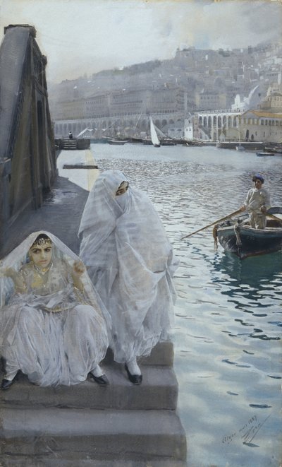 Fra Algiers havn par Zorn, Anders Leonard (1860-1920). Akvarell på papir, størrelse: 67x41 av Anders Leonard Zorn