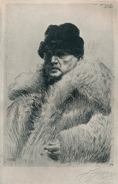 Selvportrett, 1916 av Anders Leonard Zorn