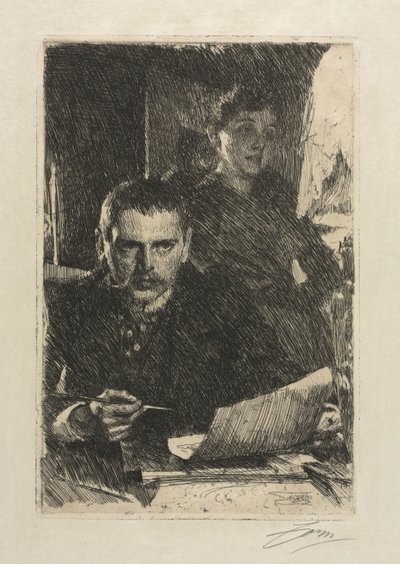 Kunstneren og hans kone, 1890. av Anders Leonard Zorn