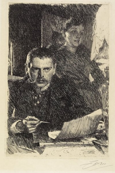 Zorn og hans kone, 1890 av Anders Leonard Zorn